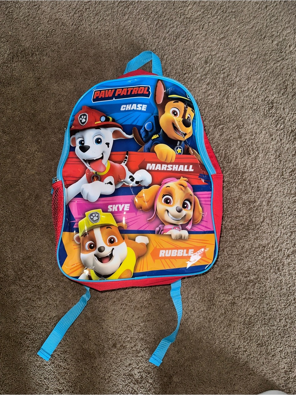 Paw Patrol Kids Backpack – Blue, Pink & Red Character Print